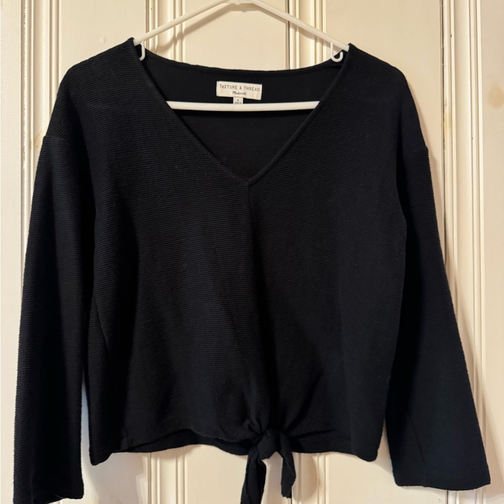 Madewell Black Tie Front 3/4  shirt